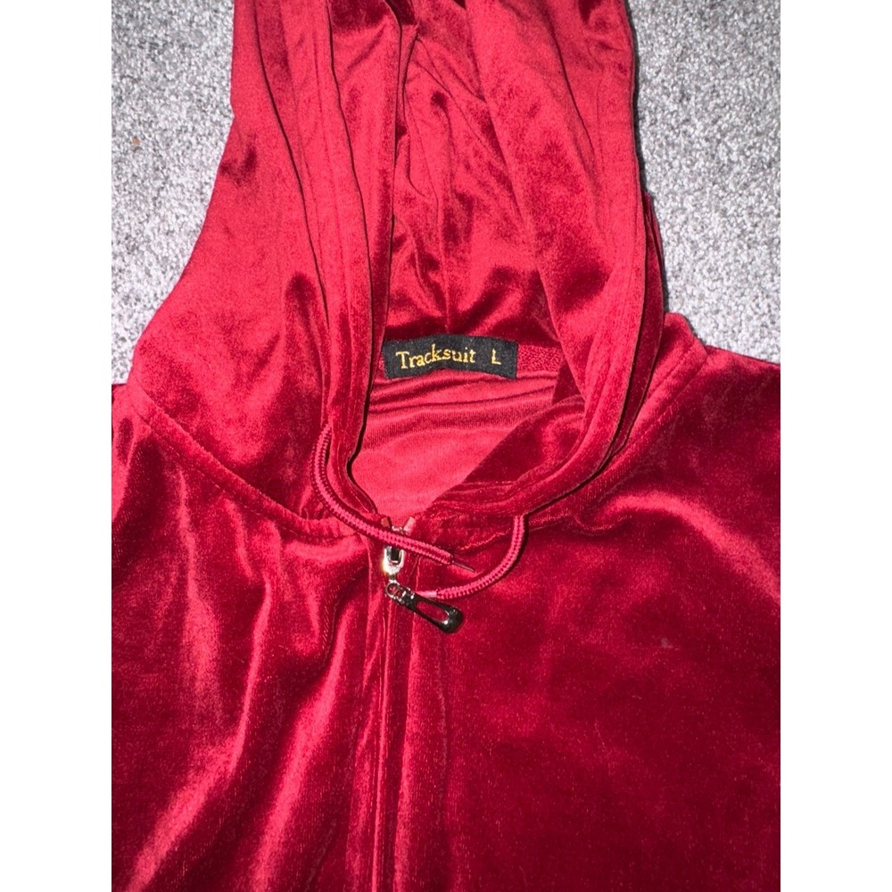 Women's Red Velour / Velvet Tracksuit Set - Size Large - Picture 3 of 12